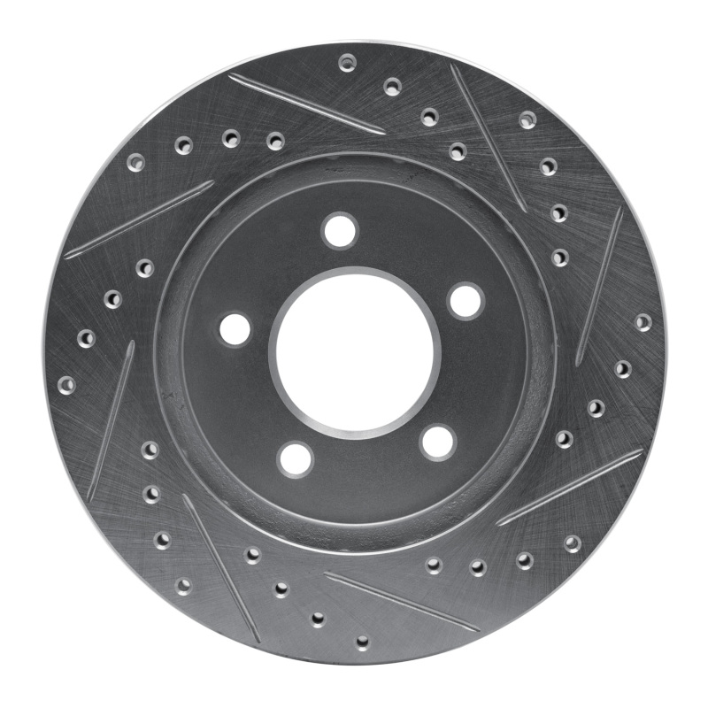 Chrysler Grand Voyager Brake Rotor (1) - Front Left - R1 Concepts - Drilled & Slotted - Silver - `91-`02